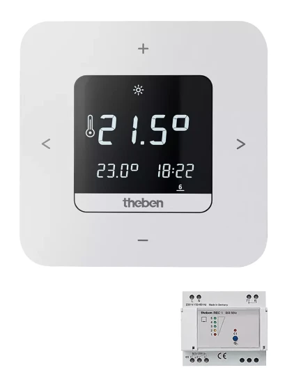 Theben RAM813 TOP3 HF Set 1 digitale draadloze klokthermostaat BLE + ontvanger REC1