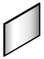 Sleurs Black miroir avec cadre 1200 x 700 x 20 mm - noir