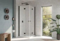 Kermi Jona 2CL demi-angle - parti gauche 2000 x 950 mm - ajustable 910-930 mm - silver brilliante - transparant 6 mm avec Clean coating