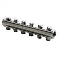 Begetube chromé collecteur sans trou de purge avec robinets prémontés 4/4 - 4 x M24