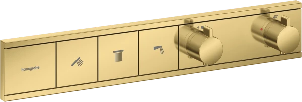 Hansgrohe RainSelect robinet thermostatique encastré pour 3 fonctions - Polished Gold Optic