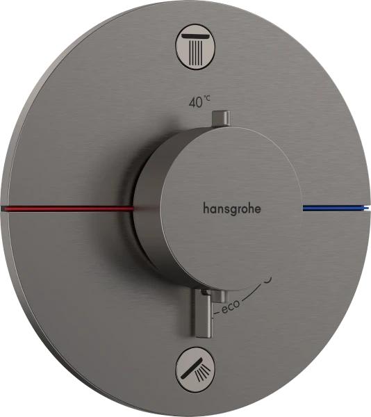 Hansgrohe Showerselect Comfort S robinet thermostatique encastré pour 2 fonctions - noir chromé brossé