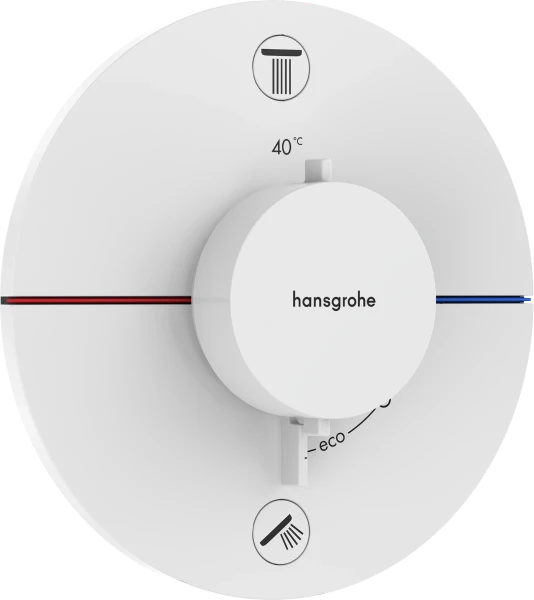 Hansgrohe Showerselect Comfort S thermostat pour installation encastrée avec 2 fonctions - blanc mat