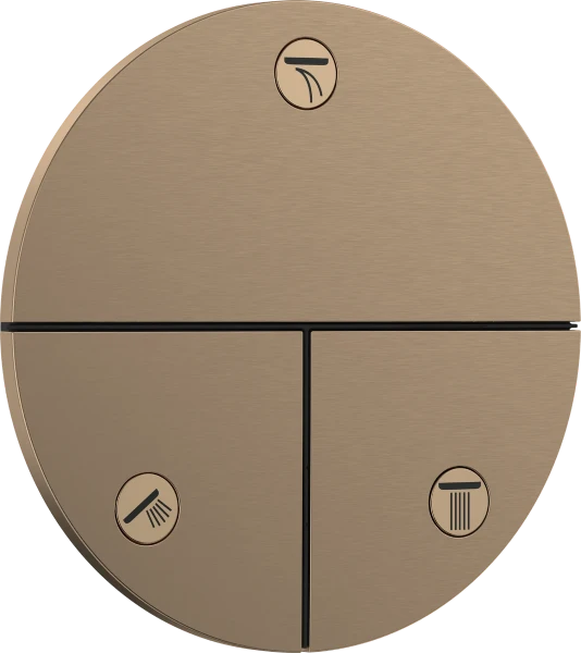 Hansgrohe Showerselect Comfort S inverseur encastré avec 3 fonctions - Brushed Bronze
