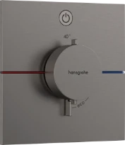 Hansgrohe Showerselect Comfort E thermostat pour installation encastrée avec 1 fonction - Brushed Black Chrome