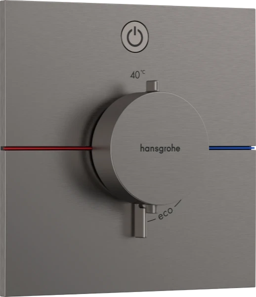 Hansgrohe Showerselect Comfort E thermostat pour installation encastrée avec 1 fonction - Brushed Black Chrome