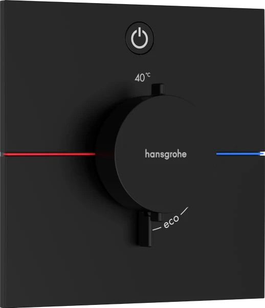 Hansgrohe Showerselect Comfort E thermostat pour installation encastrée avec 1 fonction - noir mat