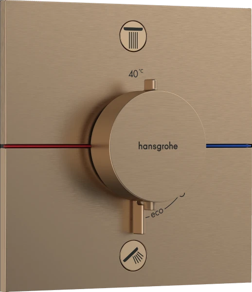 Hansgrohe Showerselect Comfort E robinet thermostatique encastré avec 2 fonctions - Brushed Bronze