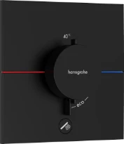 Hansgrohe Showerselect Comfort E thermostat pour installation encastrée avec 1 fonction avec extra uitgang - noir mat