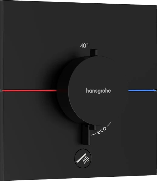 Hansgrohe Showerselect Comfort E thermostat pour installation encastrée avec 1 fonction avec extra uitgang - noir mat