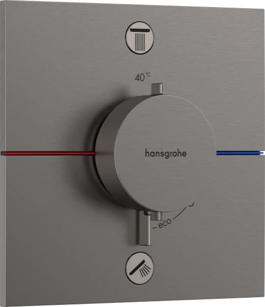 Hansgrohe Showerselect Comfort E thermostat pour installation encastrée avec 2 fonctions avec geïntegreerde beveiligingscombinatie - Brushed Black Chrome