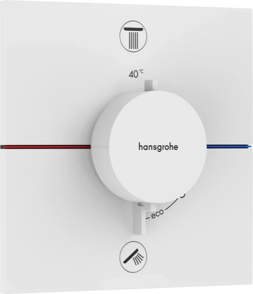 Hansgrohe Showerselect Comfort E thermostat pour installation encastrée avec 2 fonctions avec geïntegreerde beveiligingscombinatie - blanc mat