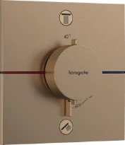 Hansgrohe Showerselect Comfort E thermostat pour installation encastrée avec 2 fonctions avec geïntegreerde beveiligingscombinatie - Brushed Bronze