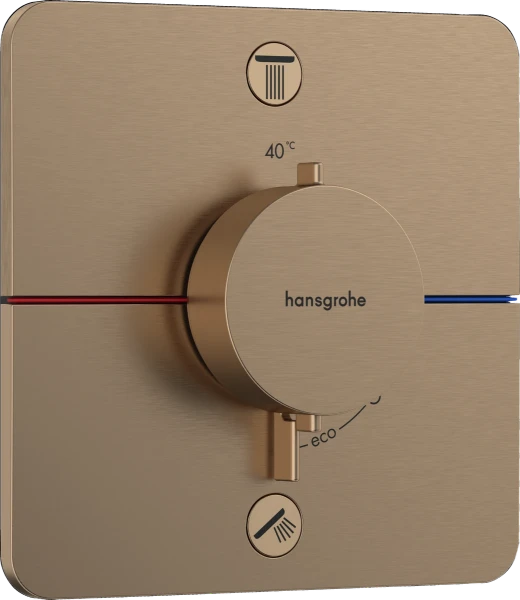 Hansgrohe Showerselect Comfort Q thermostat pour installation encastrée avec 2 fonctions - Brushed Bronze