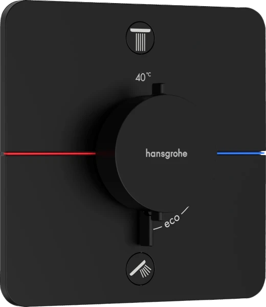 Hansgrohe Showerselect Comfort Q thermostat pour installation encastrée avec 2 fonctions - noir mat