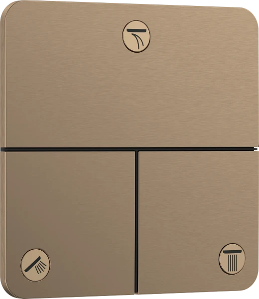 Hansgrohe Showerselect Comfort Q inverseur encastré avec 3 fonctions - Brushed Bronze