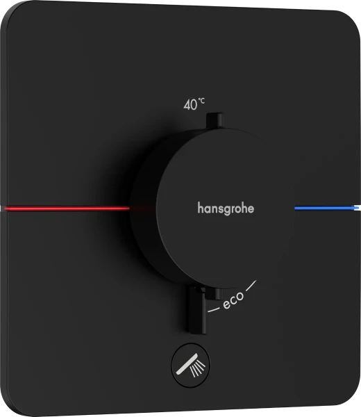 Hansgrohe Showerselect Comfort Q thermostat pour installation encastrée avec 1 fonction avec extra uitgang - noir mat