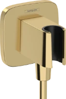 Hansgrohe Fixfit coude de raccordement mural avec support de douche à main - Polished Gold Optic