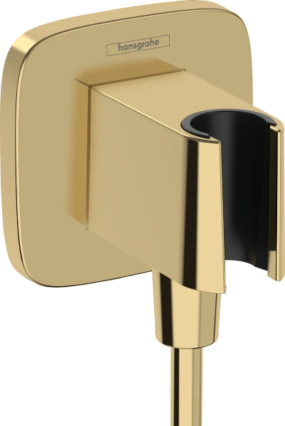 Hansgrohe Fixfit coude de raccordement mural avec support de douche à main - Polished Gold Optic