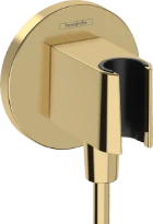 Hansgrohe Fixfit coude de raccordement mural avec support de douche à main - Polished Gold Optic