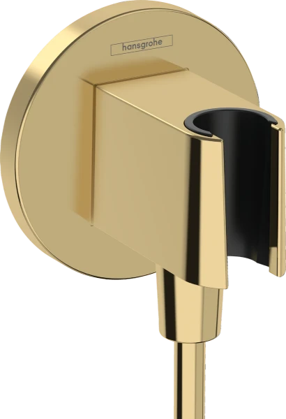 Hansgrohe Fixfit coude de raccordement mural avec support de douche à main - Polished Gold Optic