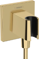 Hansgrohe Fixfit coude de raccordement mural avec support de douche à main - Polished Gold Optic