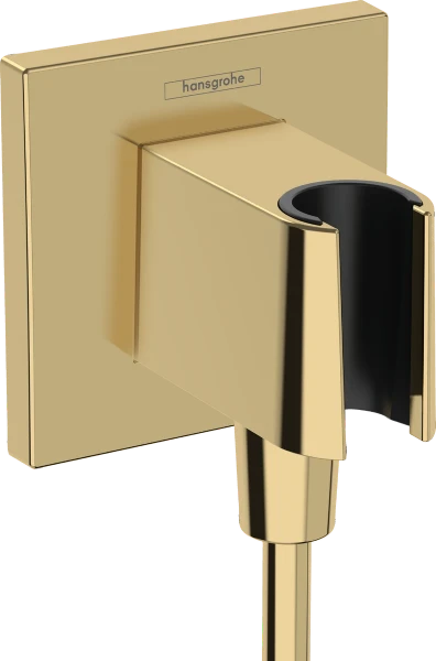 Hansgrohe Fixfit coude de raccordement mural avec support de douche à main - Polished Gold Optic