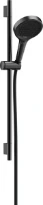 Hansgrohe Rainfinity doucheset 650 mm - douchette S Puro 130 3jet EcoSmart - Designflex flexible de douche 1600 mm - Brushed Black Chrome