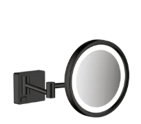 Hansgrohe AddStoris miroir de rasage rond - noir mat - avec éclairage