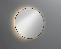 Procasa Mila miroir rond 600 mm - avec éclairage LED - noir mat