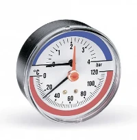 WATTS Thermo-/Manometer 63mm A 0-4B 0-120°C 1/2" (FR818)
