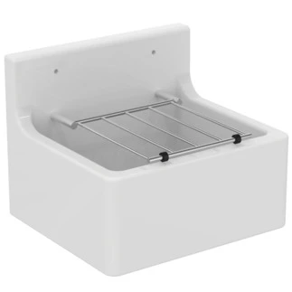 Ideal Standard Standard - Collection déversoir 455x380 mm avec grille blanc brillant