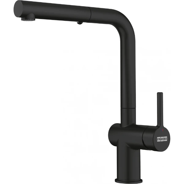 Franke Active eengreepskeukenmengkraan L met uittrekbare uitloop Side lever - zwart mat