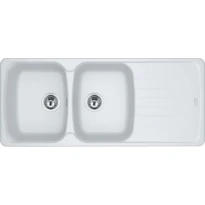 Franke Antea - Evier à encastrer / 1160 x 500  mm/ 2 bassins / Blanc Metallisé