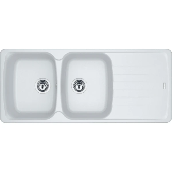 Franke Antea - Evier à encastrer / 1160 x 500  mm/ 2 bassins / Blanc Metallisé