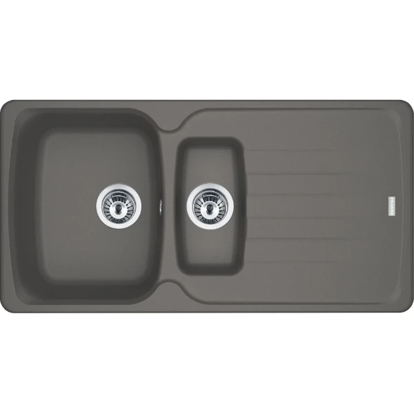 Franke Antea - Evier à encastrer / 970 x 500  mm/ 1+1/2 bassin / Gris Pierre /