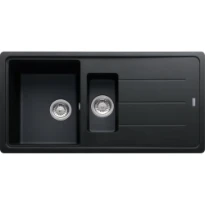 Franke Basis - Evier à encastrer / 970 x 500 mm / 1 bassin / Onyx / Réversible