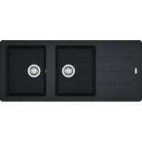 Franke Basis - évier à encastrer / 1160 x 500 mm / 2 bassins / Onyx / Réversible