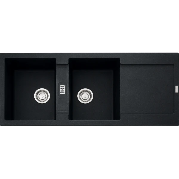 Franke Maris inbouwspoeltafel 1160 x 500 mm - 2 bakken - Onyx - omkeerbaar
