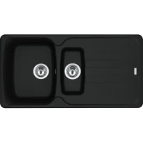 Franke Antea - Evier à encastrer / 970 x 500 mm / 1+1/2 bassin / Noir Mat / Réversible