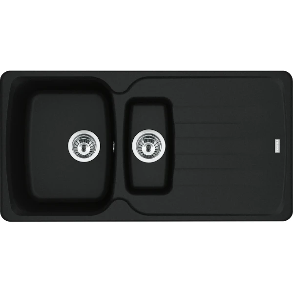 Franke Antea - Evier à encastrer / 970 x 500 mm / 1+1/2 bassin / Noir Mat / Réversible