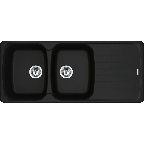 Franke Antea - évier à encastrer / 1160 x 500 mm / 2 bassins / Noir Mat / Réversible