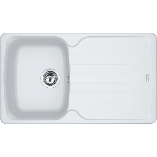 Franke Antea - Evier à encastrer / 860 x 500  mm/ 1 bassin / Blanc Metallisé /