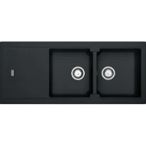 Franke Bali - Evier à encastrer / 1160 x 500 mm / 2 bassins / Onyx / Réversible