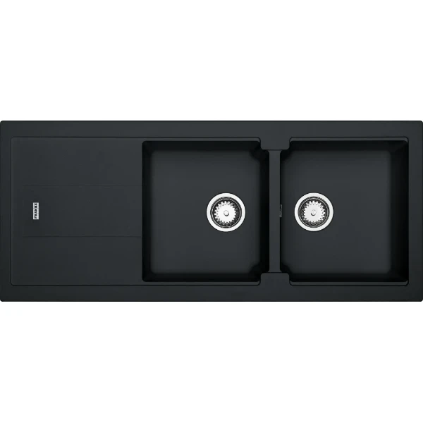 Franke Bali - Evier à encastrer / 1160 x 500 mm / 2 bassins / Onyx / Réversible