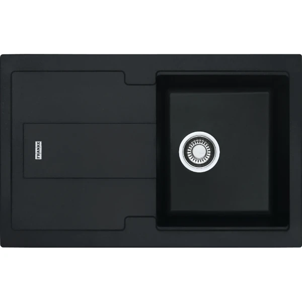Franke Bali - Evier à encastrer / 780 x 500 mm / 1 bassin / Onyx / Réversible
