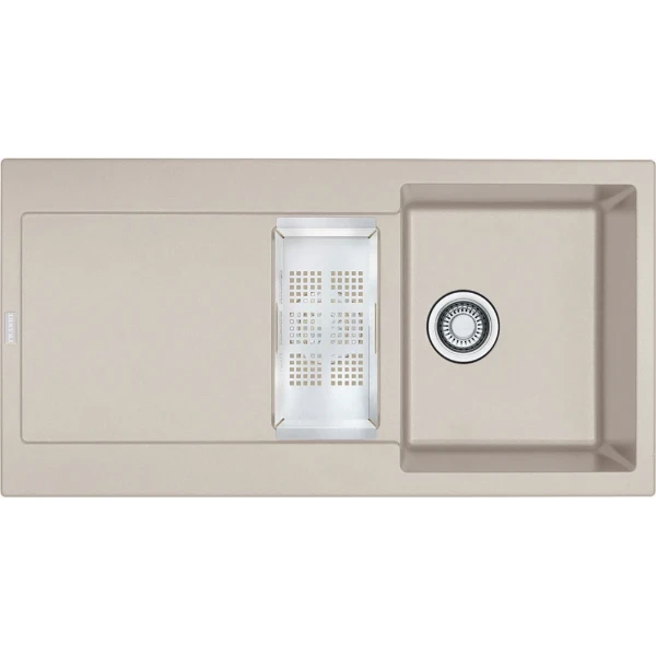 Franke Maris inbouwspoeltafel 970 x 500 mm - 1 + 1/2 bak - koffie room