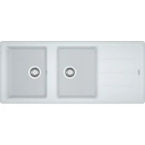 Franke Basis - évier à encastrer / 1160 x 500 mm / 2 bassins / Blanc metallisé / Réversible