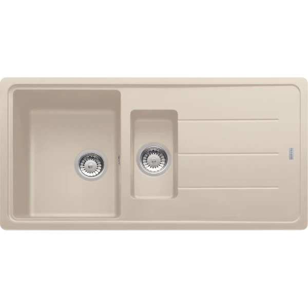 Franke Basis - Evier à encastrer / 970 x 500 mm / 1+1/2 bassin / Café Crême / Réversible