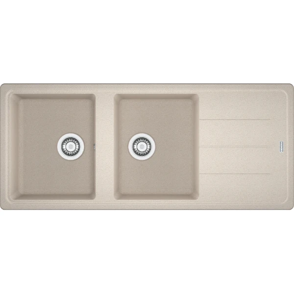 Franke Basis inbouwspoeltafel 1160 x 500 mm - 2 bakken - koffie room - omkeerbaar